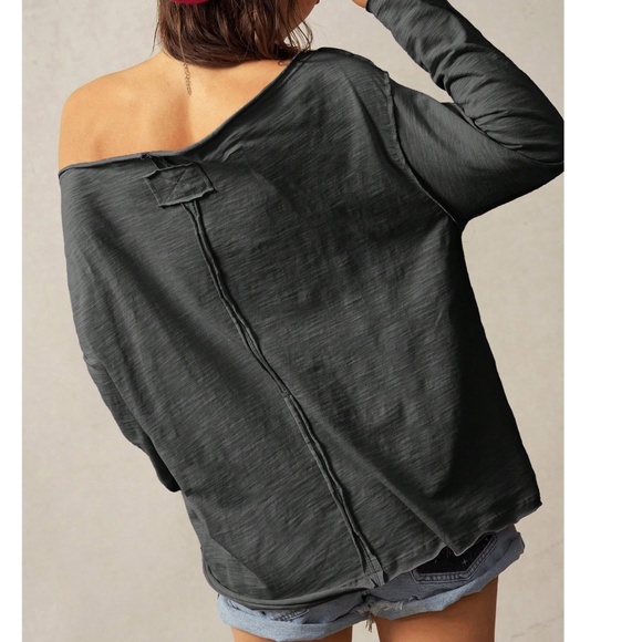 Floral Print Flag Patch cotton Loose Fit Long Sleeve Top - Picture 5 of 5